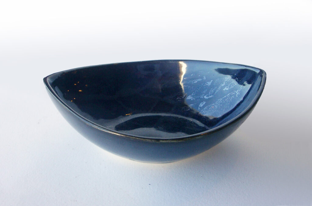 Boat Bowl in Glossy Blue Glaze