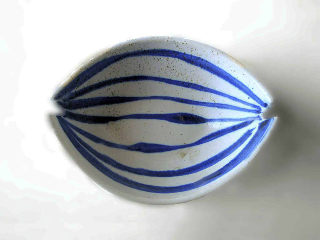 Boat Bowl Ash Tray in Blue Stripe