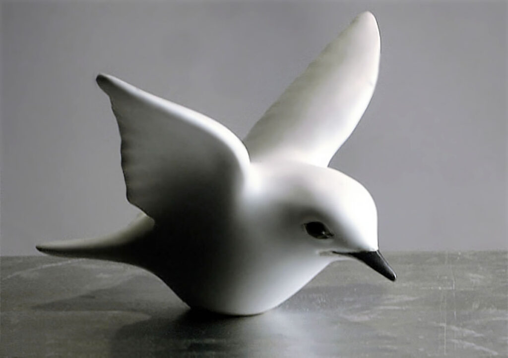 Ceramic Flying White Bird