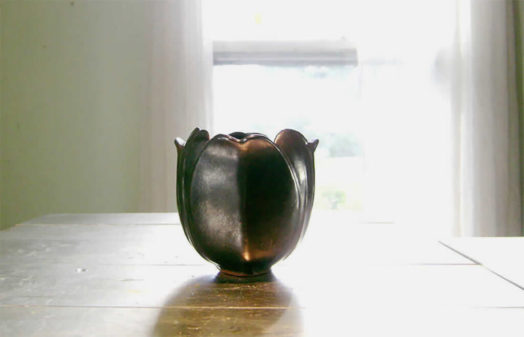 Ceramic Tulip Vase glazed in ebony