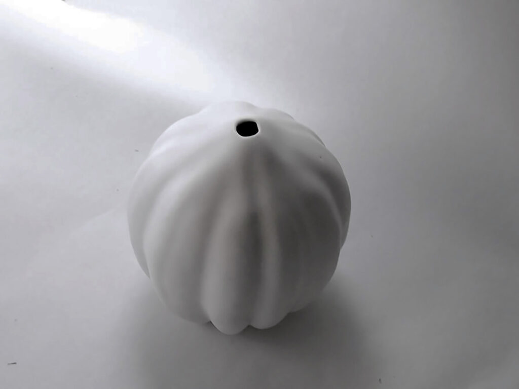 Acorn Squash Vase White Glaze