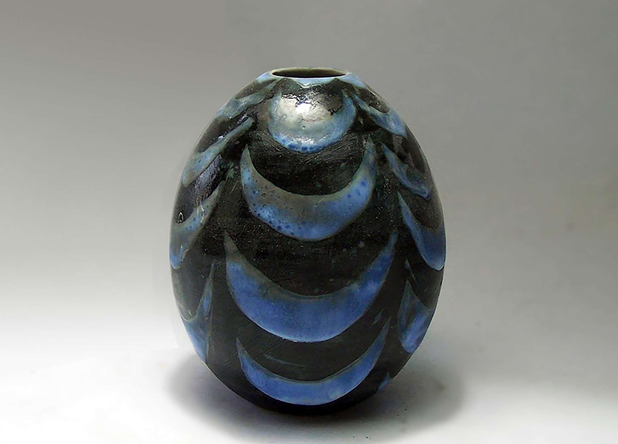 Large Egg Vase in Elise\'s Blue Jewel Pattern