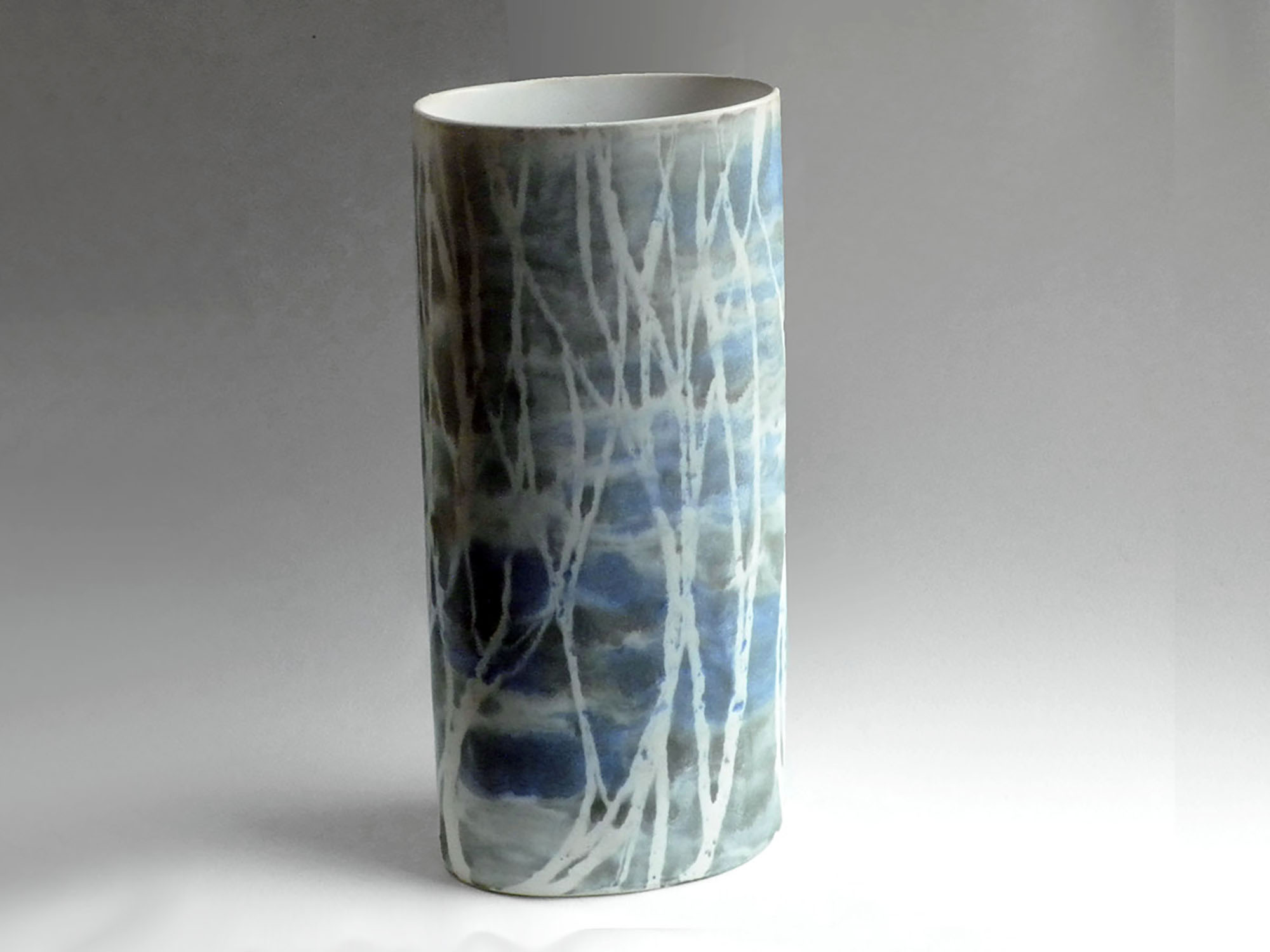 Tall Oval Cylinder Vase in