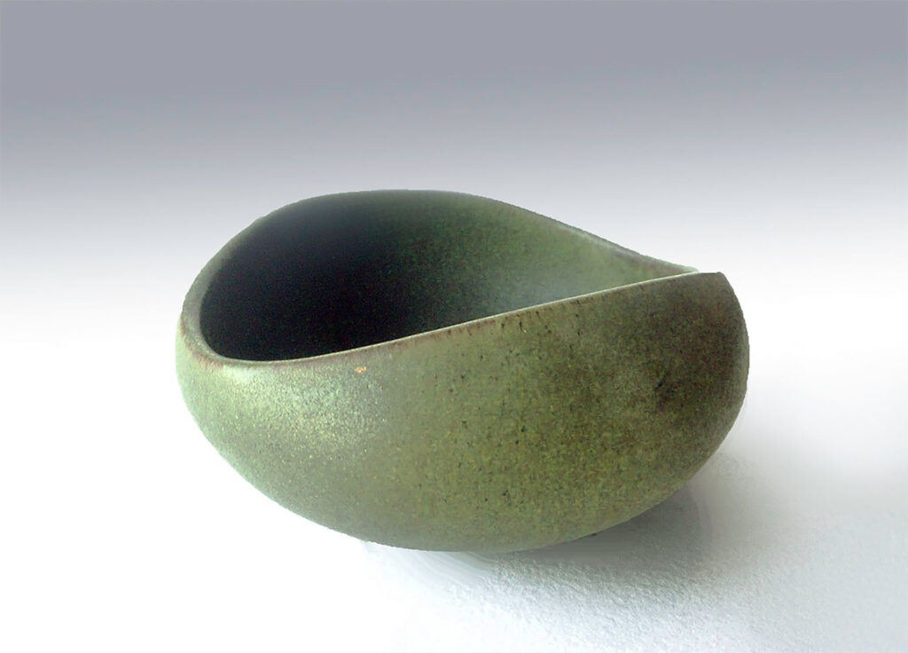 Vintage Small Oval Scoop owl Moss Green